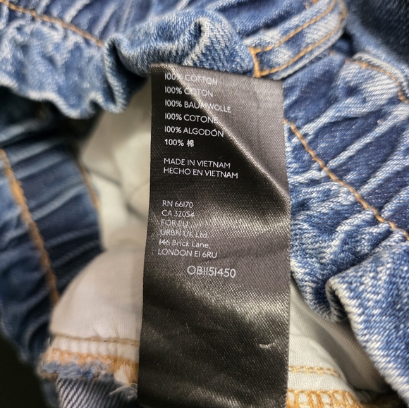 Bdg Urban Outfitters Pull On Mom High-Waisted 100% Cotton Stretch Jeans Size 24 - Picture 14 of 14